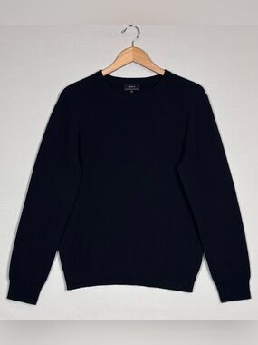 Quince 100% Mongolian Cashmere Crewneck Sweater Black Medium Luxury